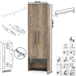Шкаф для одежды в прихожую и большой комод Трувор