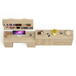 Стол для работы Мори МС-2 с книжной полкой на 1200 и комодом-тумбой МК1600.1