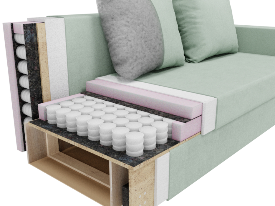 Диваны еврокнижки, Прямой диван Генри,НПБ,еврокнижка,велюр