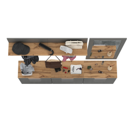 Три обувницы с зеркалом и вешалками для одежды Октава