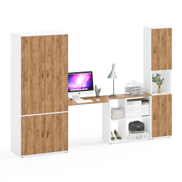 Мебел в кабинет Лидер-8 из шкафа 19Б со столом и пеналом с нишей