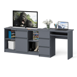 Стол компьютерный три ящика МС-6 левый с тумбой 1204-1 Мори