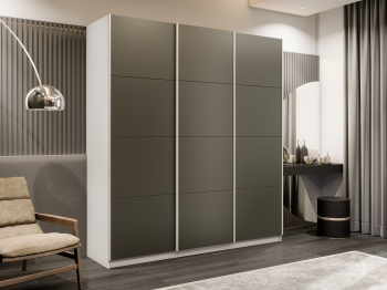 Шкаф-купе Прайм Широкий 3-х дверный Стекла хаки/Доводчики 240х57х230