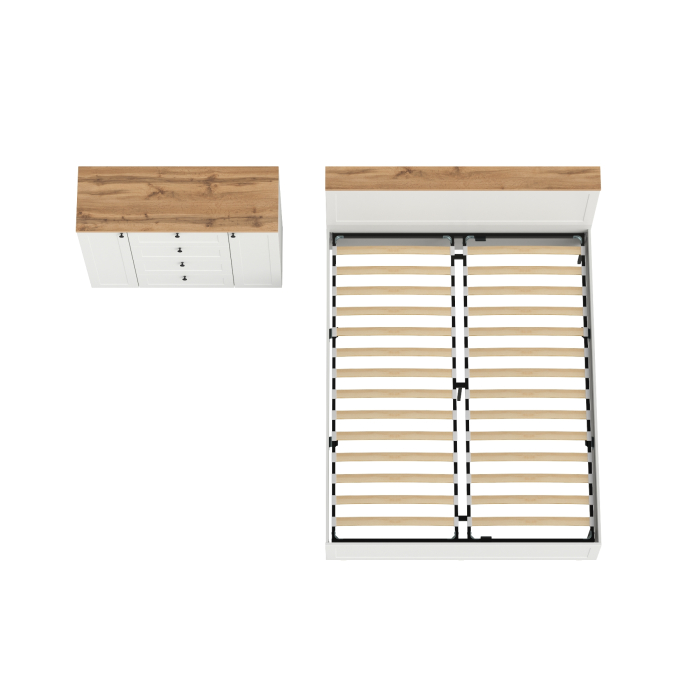 Спальные гарнитуры, Комод-тумба Остин 16.221 и двуспальная кровать с основанием