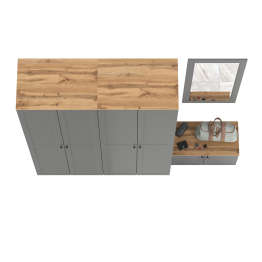 Тумба две дверки с навесным зеркалом и два шкафа Остин