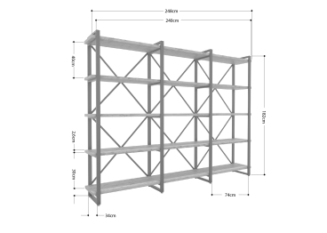 Стеллаж Айсберг Лофт 240х182-4 белый