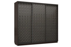 Шкафы-купе 3-х дверные, Шкаф-купе Премьер 33 (01РЧ;01РЧ;01РЧ) фасады ромб чёрный/трёхдверный/Профиль чёрный муар