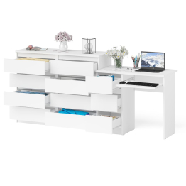 Комод Мори 1200-8 и стол компьютерный МС-6 3 ящика слева