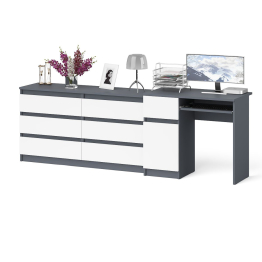 Комод 6-ть ящиков Мори 1380 и стол компьютерный МС-1 дверка и ящик слева