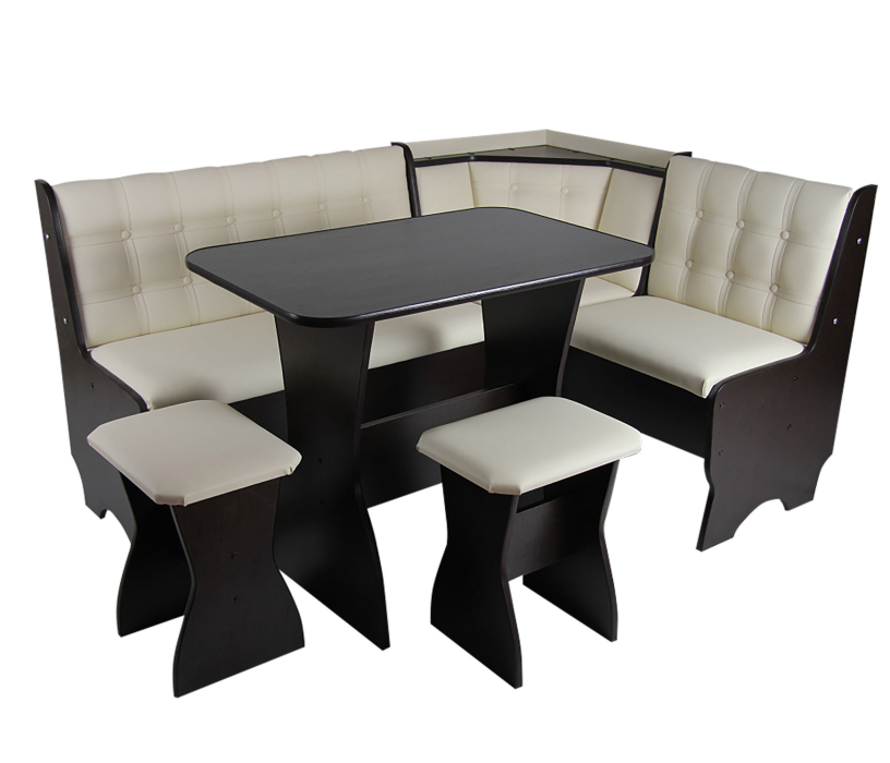 Кухонные уголки, Угловая скамья Алёнка-17/1 венге темный/Терра 101,1 категория