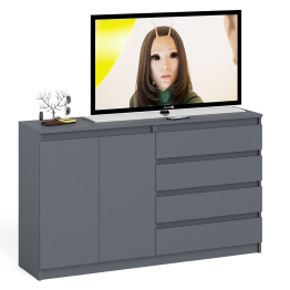 Комод широкий на четыре ящика и две дверки Мори МК1600.1