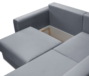 Диван угловой Мэдисон Лонг со спальным местом, микровелюр