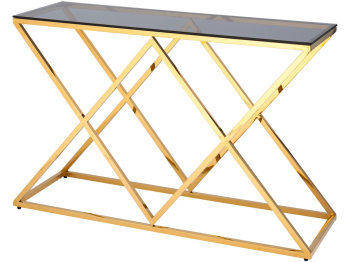 Консоль STOOL GROUP ИНСИГНИЯ 120х40 (Стекло Smoke/золотой)