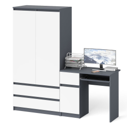 Шкаф-комод Мори МШ900 2 ящика и две дверки со столом компьютерным МС-1 левым Мори