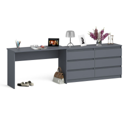 Письменный стол Мори с широким комодом на 6-ть ящиков