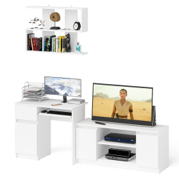 Стол однотумбовый компьютерный Мори МС-1 левый с полкой на 900 и тумбой на 1200