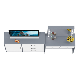 Стол туалетный для спальни с лампочками СТ-5 и тумба-комод 122-1204