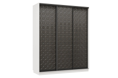 Шкафы-купе 3-х дверные, Шкаф-купе Премьер 22 (01РЧ;01РЧ;01РЧ) фасады ромб чёрный/трёхдверный/Профиль чёрный муар