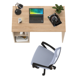 Письменный стол Лайт 12.163 с домашним креслом 103 серым