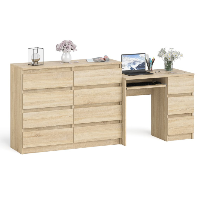 Компьютерные столы, Комод Мори МК1200 8-мь ящиков со столом компьютерным МС-6 правым