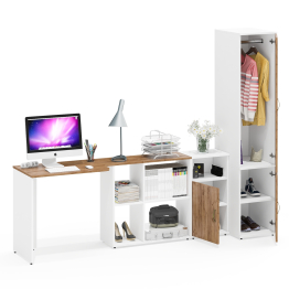 Место для учёбы Лидер-8 с компьютерным столом с тумбой с нишей и пеналом МД 23Б