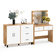 С зеркалом, Комод 123-1204 и косметический столик с подсветкой СТ-5