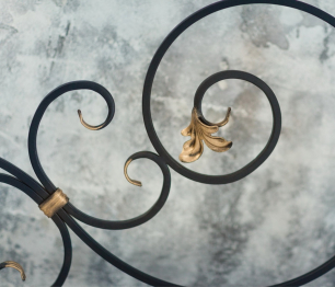 Кованая кровать Афина 1.4 с двумя спинками