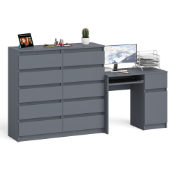Комод большой МК1200 10-ть ящиков Мори и стол компьютерный МС-1 правый