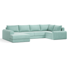 Диваны угловые в гостиную, Угловой диван Модерно П-образный, велюр