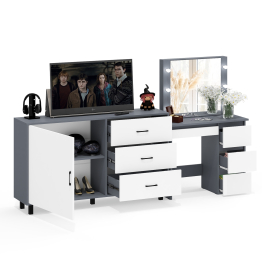 Столик косметический с подсветкой Сура и тумба-комод 122-1504