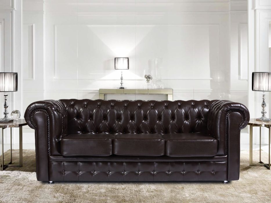Диваны прямые, Диван Честер 3-х местный, экокожа