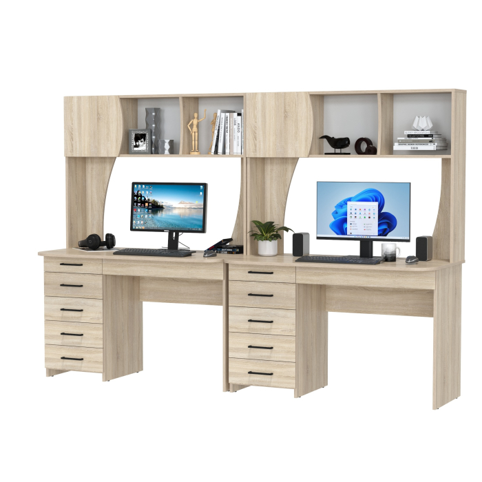 Прямые компьютерные столы, Два стола рабочих Сигма для двоих