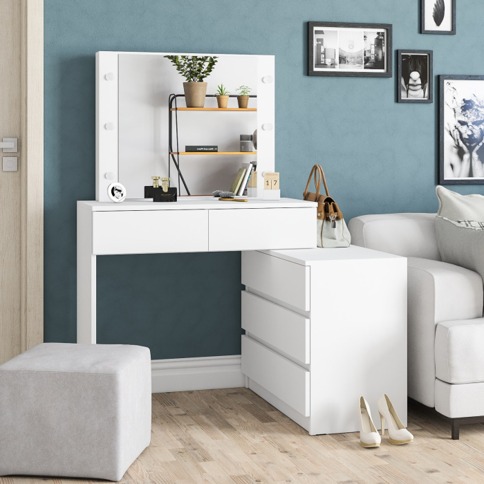 С зеркалом, Туалетный столик с подсветкой 110