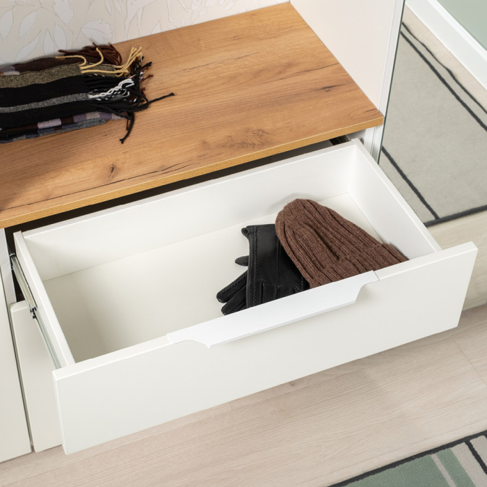 Прихожие, Набор из трёх обувниц и вешалок для оджеды с полкой Октава