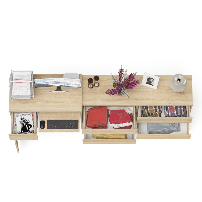 Компьютерные столы, Комод 6-ть ящиков Мори 1380 и стол компьютерный МС-1 дверка и ящик слева