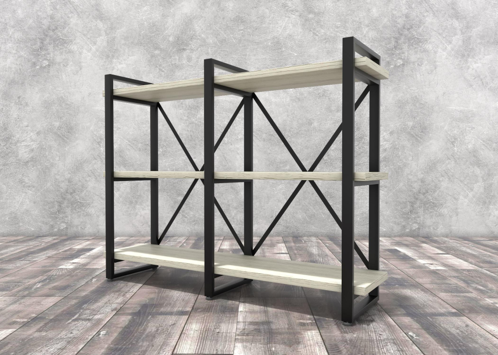 Стеллажи, Стеллаж Айсберг Лофт 120х102-3 черный