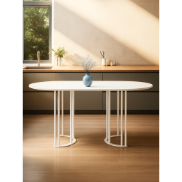 Стол Хьюго О 160 х 90 (белые ноги)