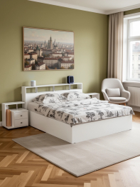 Кровать Камелия 1800 с двумя прикроватными тумбами