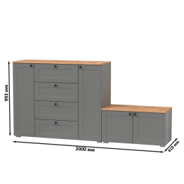 Комод Остин 16.221 с тумбой две дверки