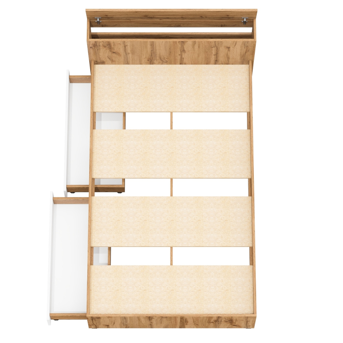 Кровати 120 см, Кровать с ящиками и ящиком для хранения белья односпальная Ксения 1200