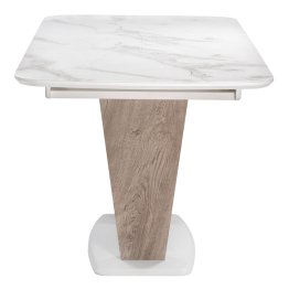 Стол Петир 120 дуб с пилением / белая шагрень