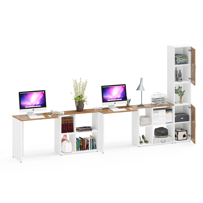 Домашние кабинеты, Два стола-трансформера для домашнего кабинета и пенал с дверками Лидер-8