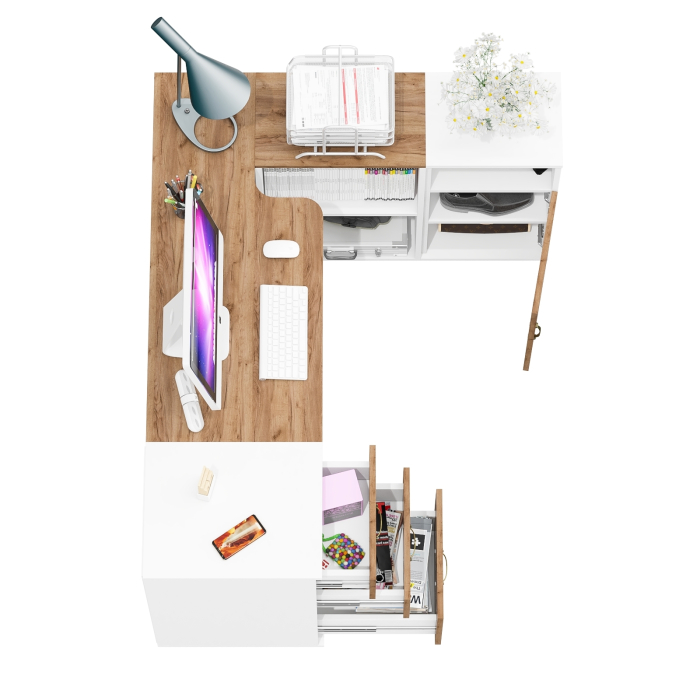 Домашние кабинеты, Рабочее место из письменного стола-трансформера и двух тумб Лидер-8.