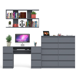 Комод Мори МК1200.10 со столом компьютерно-письменным и полкой сверху