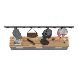 Три тумбы для обуви с ящиками и вешалки для верхней одежды Октава