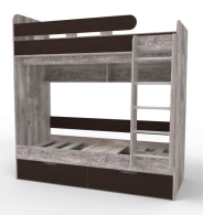 Для подростков, Двухъярусная кровать Юниор 5 80x160 Бетон