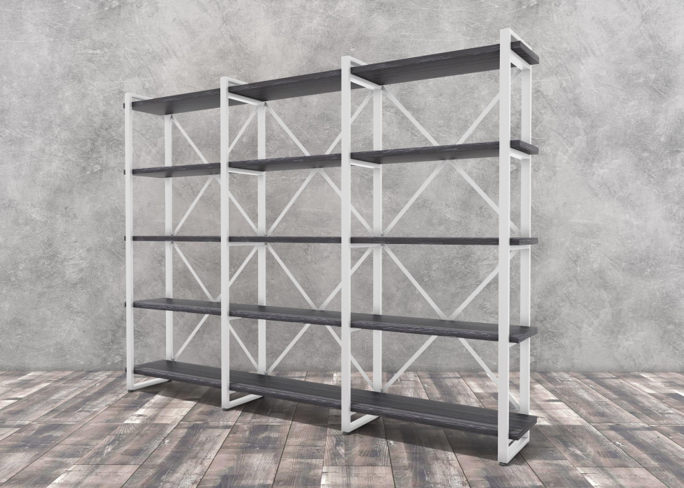 Стеллажи, Стеллаж Айсберг Лофт 240х182-4 белый