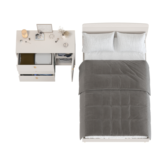 Спальные гарнитуры, Кровать полутораспальная на 1200 Афина и комод на ножках