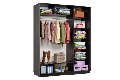 Шкаф-купе Премьер 22 (11ЗГ;11ЗГ;11ЗГ) фасады зеркало графит/трёхдверный/Профиль чёрный муар