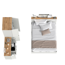 Спальня Остин из комода-тумбы с кроватью 1600 с основанием и бельевого шкафа 13.224